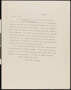 Hamlin Garland, letter, to Nora Rager — Calisphere