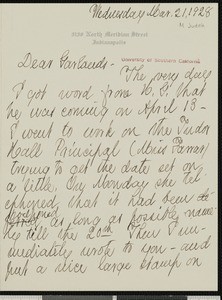 Mary Jameson Judah, letter, 1928-03-21, to Zulime Taft Garland & Hamlin Garland