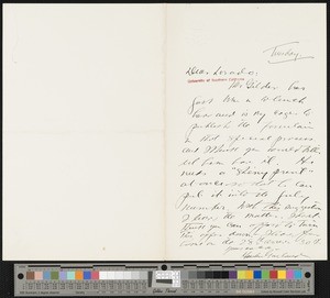 Hamlin Garland, letter, to Lorado Zodac Taft