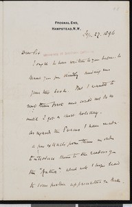 Walter Besant, letter, 1896-02-27, to Hamlin Garland