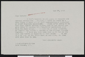 Hamlin Garland, letter, 1913-05-27, to Hobart Chatfield-Taylor