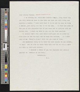 Hamlin Garland, letter, 1938?, to A. Gaylord Beaman