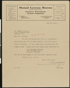 Frank A. Morgan, letter, 1914-05-23, to Hamlin Garland