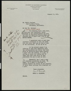 Edwin D. Starbuck, letter, 1932-01-15, to Hamlin Garland