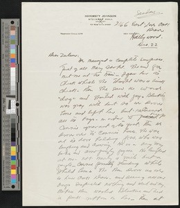 Hamlin Garland, letter, 192?-12-22, to Zulime Garland