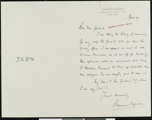 Hermann Hagedorn, letter, 193?-04-27, to Zulime Taft Garland