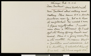 Henry Blake Fuller, letter, 1916-02-19, to Hamlin Garland