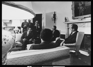 Herbert G. Klein, Nixon and staff in Oval Office