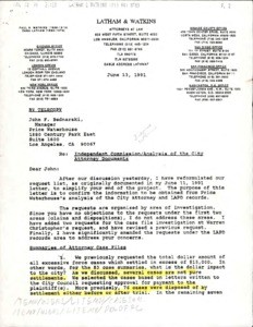 Independent Commission / analysis of the City Attorney docuemnts, 1991 Feb. 11 - June 13