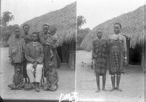 African family and two girls, Makulane, Mozambique, 1909
