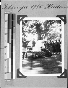 A woman being baptized, Nyasa, Tanzania, 1935