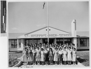 First year girls at St. Joseph's High School, Hilo, Hawaii, ca. 1949