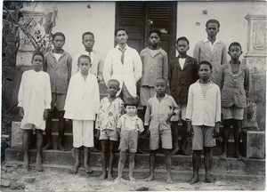 Mission couriers with their teacher Charles in Mahajanga, Madagascar