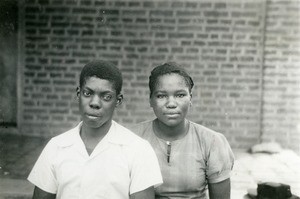 Catechist "koda" with his wife, in Oyem, Gabon