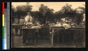 Children learning how to use sewing machines, Congo, ca.1920-1940