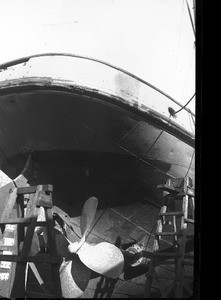 Towboat being repaired, Maputo, Mozambique