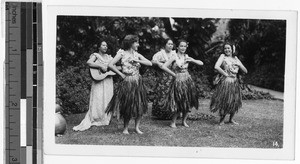 Hula dancers, Hawaii, 1946