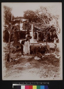 Children bathing at well, Tamil Nadu, India, ca. 1900