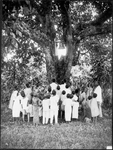 Ringing the bell for the first time, Mamba, Tanzania, 1914