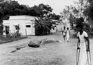 Boliger til de spedalske patienter i Vadathorasalur, Arcot, Sydindien. Foto fra 1970erne