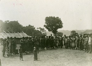 People in a village, in Gabon