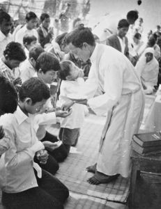 Church service of the Bangladesh Lutheran Church/BLC. Celebration of the Holy Communion