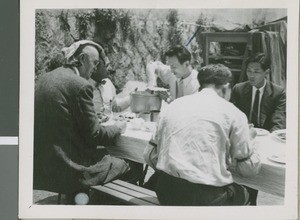 A. R. Holton and L. Haskell Chesshir with Korean Preacher Pak, Seoul, South Korea, 1957