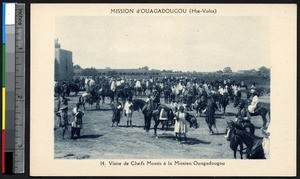 Chiefs of the Mossi visit the mission, Ouagadougou, Burkina Faso, ca.1900-1930