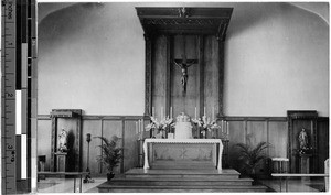 The sanctuary at Maryknoll College, Quiezon City, Philippines, ca. 1920-1940