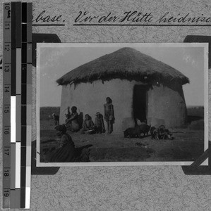 In front of a hut, Tabase, South Africa East, 1932