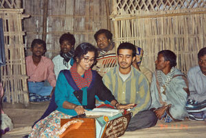 Bangladesh, January 1995. Participants at a training course of the Supoth project