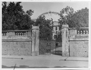 Street entrance to Maryknoll Sisters grounds in Kowloon, Hong Kong, China, 1930