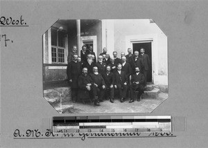 Group of missionaries at a conference, Genadendal, South Africa, 1908