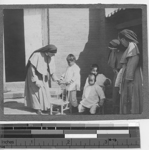 Blind and infirm children at Yangjiang, China, 1923