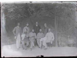 Hans Rabeony together with seven missionaries, Madagascar, ca.1889