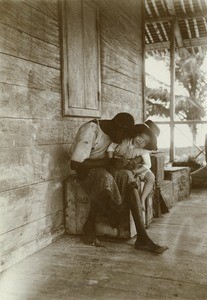 Henri Pelot and his"boy", in Gabon