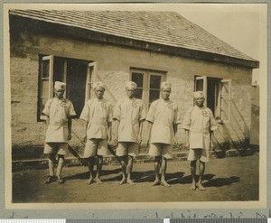 Hospital orderlies, Chogoria, Kenya, 1927