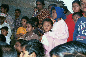 Bangladesh Lutheran Church/BLC, 24th January 2002. Church Service at the market square of a vil