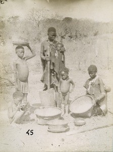 Cooking of the dinner, in Leshoma, Barotseland, Zambia