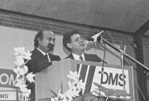 Annual meeting 1991 in Tommerup. Gabriel Habib and DMS's President Verner Tranholm-Mikkelsen at