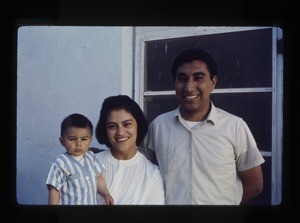 Family outside their home