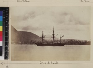 View of ship, Mauritius, ca. 1880