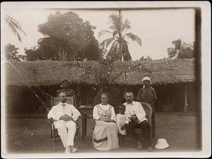 Original. Christmas 1913! Left Miss. Doxie, right family Stolz. In the background the temporary accomodation