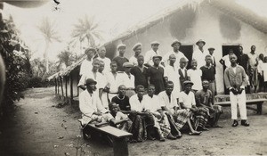 Members & teacher at the opening of Umu Oba Church, Nigeria, ca. 1925