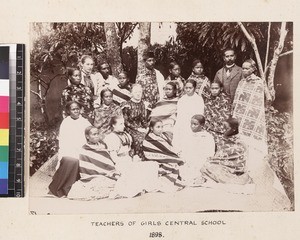 Group portrait of teachers of Girls Central school, Madagascar, 1898