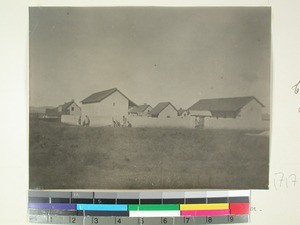 Rice houses and Famangiana wall, Mangarano, Madagascar, 1919-07