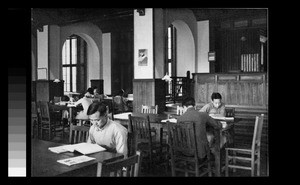 Students in the library reading room, West China Union University, Chengdu, Sichuan, China, ca.1945