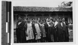 Catholic women of Jacaltenango at the convent, Guatemala, ca. 1946