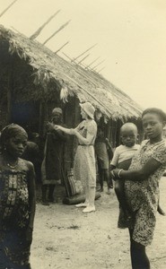 Mrs. Rouzeau visiting a village in Gabon