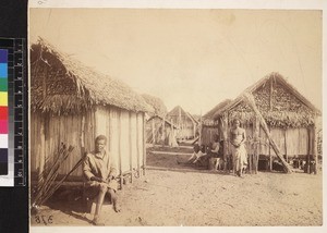 Village scene, Madagascar, ca. 1880